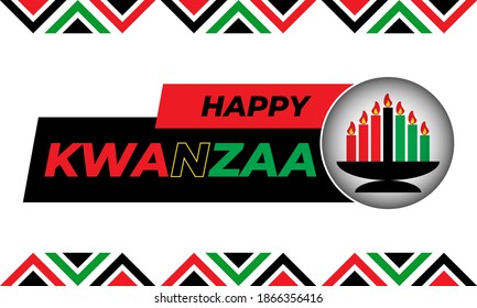 Happy Kwanzaa. Is an annual celebration of African-American culture which is held from December 26 to January 1. African American cultures festival. Vector illustration EPS 10.