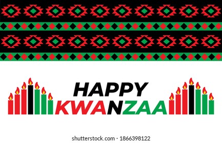 Happy Kwanzaa. Is an annual celebration of African-American culture which is held from December 26 to January 1. African American cultures festival. Vector illustration EPS 10.