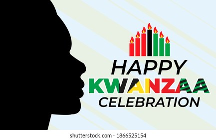 Happy Kwanzaa. Is an annual celebration of African-American culture which is held from December 26 to January 1. African American cultures festival. Vector illustration EPS 10.