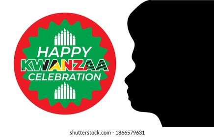 Happy Kwanzaa. Is an annual celebration of African-American culture which is held from December 26 to January 1. African American cultures festival. Vector illustration EPS 10.