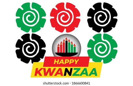 Happy Kwanzaa. Is an annual celebration of African-American culture which is held from December 26 to January 1. African American cultures festival. Vector illustration EPS 10.