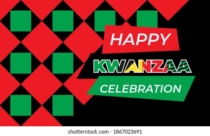 Happy Kwanzaa. Is an annual celebration of African-American culture which is held from December 26 to January 1. African American cultures festival. Vector illustration EPS 10.
