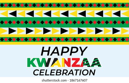 Happy Kwanzaa. Is an annual celebration of African-American culture which is held from December 26 to January 1. African American cultures festival. Vector illustration EPS 10.