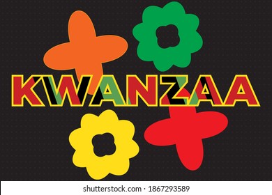 Happy Kwanzaa. Is an annual celebration of African-American culture which is held from December 26 to January 1. African American cultures festival. Vector illustration EPS 10.