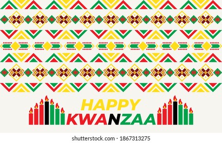 Happy Kwanzaa. Is an annual celebration of African-American culture which is held from December 26 to January 1. African American cultures festival. Vector illustration EPS 10.