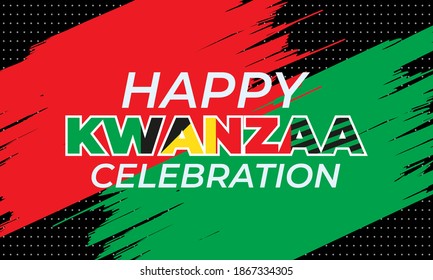 Happy Kwanzaa. Is an annual celebration of African-American culture which is held from December 26 to January 1. African American cultures festival. Vector illustration EPS 10.