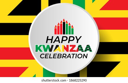 Happy Kwanzaa. Is an annual celebration of African-American culture which is held from December 26 to January 1. African American cultures festival. Vector illustration EPS 10.