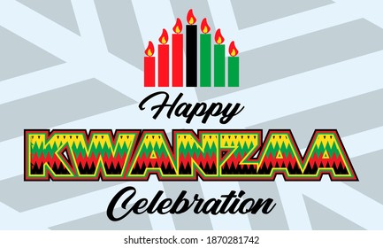 Happy Kwanzaa. Is an annual celebration of African-American culture which is held from December 26 to January 1. African American cultures festival. Vector illustration EPS 10.