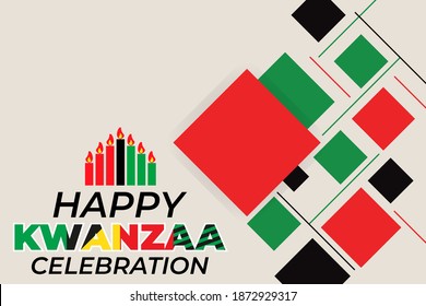 Happy Kwanzaa. Is an annual celebration of African-American culture which is held from December 26 to January 1. African American cultures festival. Vector illustration EPS 10.