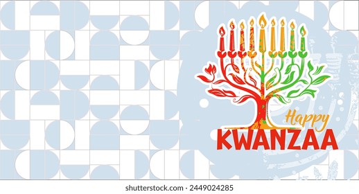 Happy Kwanzaa background, banner, card vector illustration	