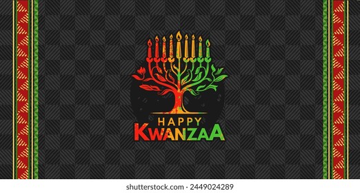 Happy Kwanzaa background, banner, card vector illustration	