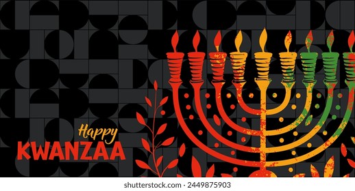 Happy Kwanzaa background, banner, card vector illustration	