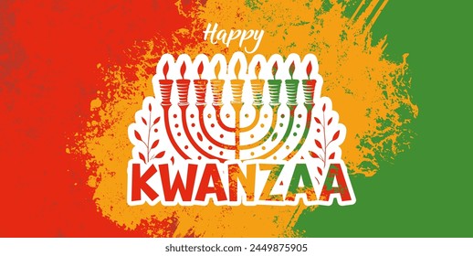 Happy Kwanzaa background, banner, card vector illustration	