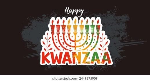 Happy Kwanzaa background, banner, card vector illustration	