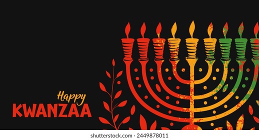 Happy Kwanzaa background, banner, card vector illustration	