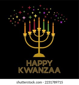 happy kwanzaa background with blend of candles