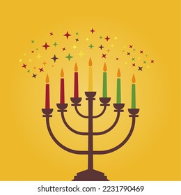 happy kwanzaa background with blend of candles