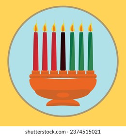 Happy Kwanzaa background with blend of candles