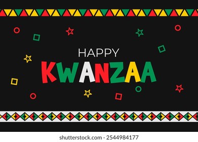 Feliz Banner Kwanzaa Ilustração De Vetor De Fundo.