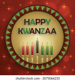 Happy Kwanzaa Card Nice Creative Symbols Stock Vector (Royalty Free