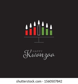 Happy kwanzaa card template with seven candles and place for your text content