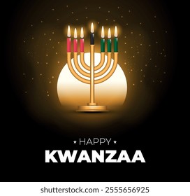 Happy Kwanzaa Celebration. African and African-American cultural holiday. The seven days festival is celebrated every year from 26 December to 1 January. Poster, card, banner and background. vector