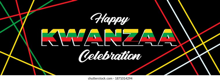 Happy Kwanzaa Celebration. Is an annual celebration of African-American culture which is held from December 26 to January 1. African American cultures festival. Vector illustration EPS 10.