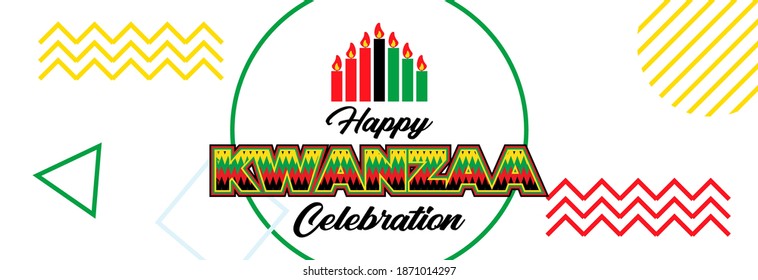 Happy Kwanzaa Celebration. Is an annual celebration of African-American culture which is held from December 26 to January 1. African American cultures festival. Vector illustration EPS 10.