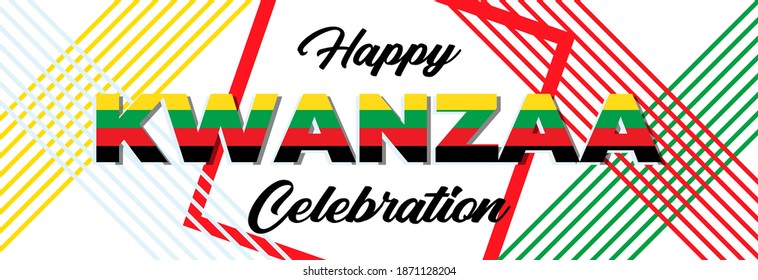 Happy Kwanzaa Celebration. Is an annual celebration of African-American culture which is held from December 26 to January 1. African American cultures festival. Vector illustration EPS 10.
