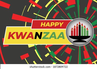 Happy Kwanzaa Celebration. Is an annual celebration of African-American culture which is held from December 26 to January 1. African American cultures festival. Vector illustration EPS 10.