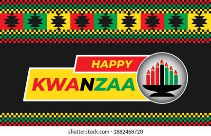 Happy Kwanzaa Celebration. Is an annual celebration of African-American culture which is held from December 26 to January 1. African American cultures festival. Vector illustration EPS 10.