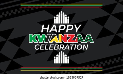 Happy Kwanzaa Celebration. Is an annual celebration of African-American culture which is held from December 26 to January 1. African American cultures festival. Vector illustration EPS 10.