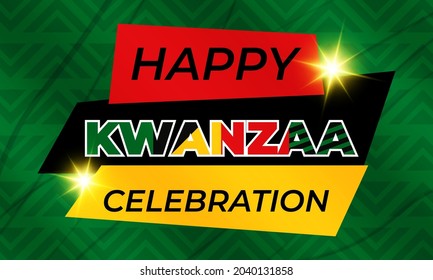 Happy Kwanzaa Celebration. Is an annual celebration of African-American culture which is held from December 26 to January 1. African American cultures festival. Vector illustration EPS 10.