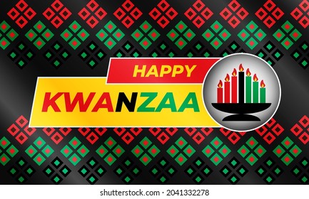 Happy Kwanzaa Celebration. Is an annual celebration of African-American culture which is held from December 26 to January 1. African American cultures festival. Vector illustration EPS 10.