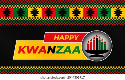 Happy Kwanzaa Celebration. Is an annual celebration of African-American culture which is held from December 26 to January 1. African American cultures festival. Vector illustration EPS 10.