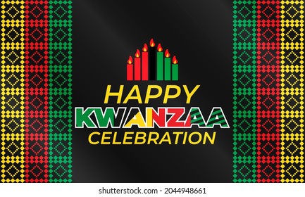 Happy Kwanzaa Celebration. Is an annual celebration of African-American culture which is held from December 26 to January 1. African American cultures festival. Vector illustration EPS 10.