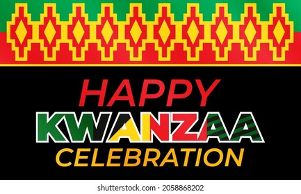 Happy Kwanzaa Celebration. Is an annual celebration of African-American culture which is held from December 26 to January 1. African American cultures festival. Vector illustration EPS 10.