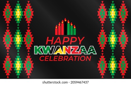 Happy Kwanzaa Celebration. Is an annual celebration of African-American culture which is held from December 26 to January 1. African American cultures festival. Vector illustration EPS 10.