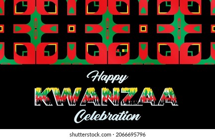 Happy Kwanzaa Celebration. Is an annual celebration of African-American culture which is held from December 26 to January 1. African American cultures festival. Vector illustration EPS 10.