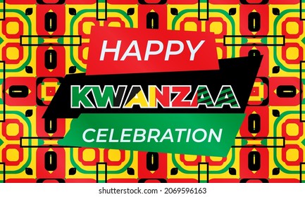 Happy Kwanzaa Celebration. Is an annual celebration of African-American culture which is held from December 26 to January 1. African American cultures festival. Vector illustration EPS 10.