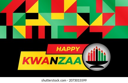 Happy Kwanzaa Celebration. Is an annual celebration of African-American culture which is held from December 26 to January 1. African American cultures festival. Vector illustration EPS 10.