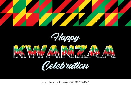 Happy Kwanzaa Celebration. Is an annual celebration of African-American culture which is held from December 26 to January 1. African American cultures festival. Vector illustration EPS 10.