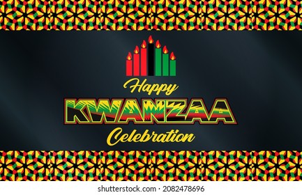 Happy Kwanzaa Celebration. Is an annual celebration of African-American culture which is held from December 26 to January 1. African American cultures festival. Vector illustration EPS 10.