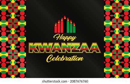 Happy Kwanzaa Celebration. Is an annual celebration of African-American culture which is held from December 26 to January 1. African American cultures festival. Vector illustration EPS 10.