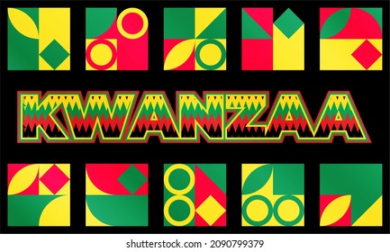 Happy Kwanzaa Celebration. Is an annual celebration of African-American culture which is held from December 26 to January 1. African American cultures festival. Vector illustration EPS 10.