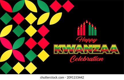 Happy Kwanzaa Celebration. Is an annual celebration of African-American culture which is held from December 26 to January 1. African American cultures festival. Vector illustration EPS 10.