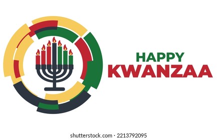 Happy Kwanzaa Celebration. Is an annual celebration of African-American culture which is held from December 26 to January 1. African American cultures festival. Vector illustration EPS 10.