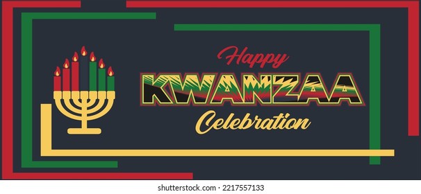 Happy Kwanzaa Celebration. Is an annual celebration of African-American culture which is held from December 26 to January 1. African American cultures festival. Vector illustration EPS 10.