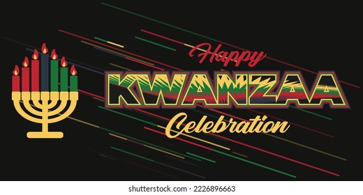 Happy Kwanzaa Celebration. Is an annual celebration of African-American culture which is held from December 26 to January 1. African American cultures festival. Vector illustration EPS 10.