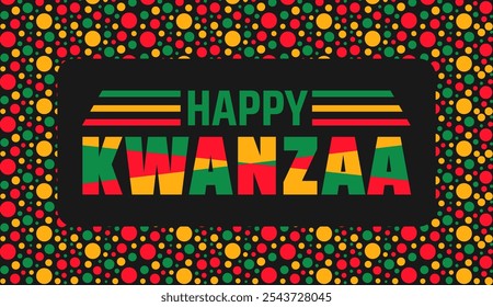 Feliz fundo de celebração do Kwanzaa, poster ou modelo de design de banner. celebração anual da cultura afro-americana de 26 de dezembro a 1 de janeiro. Conceito de férias.